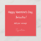 Red Hearts Sweet Cupcake Valentijnsdag Kaart (Achterkant)