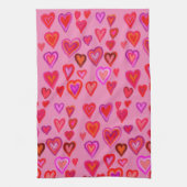 Red hearts theedoek (Verticaal)