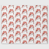 Red Hearts Tortelduifjes Cadeaupapier (Vlak)