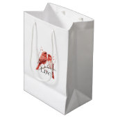 Red Hearts Tortelduifjes Medium Cadeauzakje (Voorkant Gekanteld)