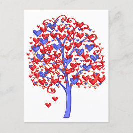 Red Hearts Tree Valentijn Briefkaart