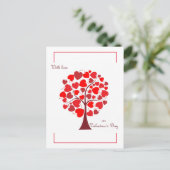 Red Hearts Tree Valentijn Briefkaart (Staand voorkant)