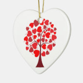 Red Hearts Tree Valentijn Keramisch Ornament (Links)