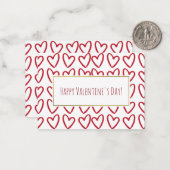 Red Hearts Valentijn Kaarten 100 pack Notitiekaartje (Voorkant / Achterkant in situ)