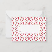 Red Hearts Valentijn Kaarten 100 pack Notitiekaartje (Achterkant)
