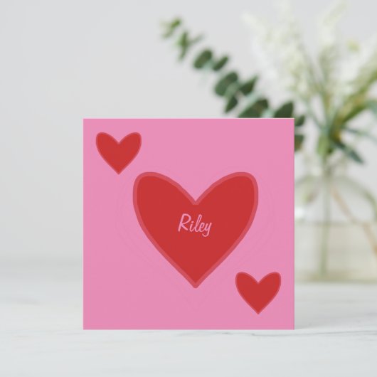 Red Hearts Valentijn's Day Kaart (Staand voorkant)