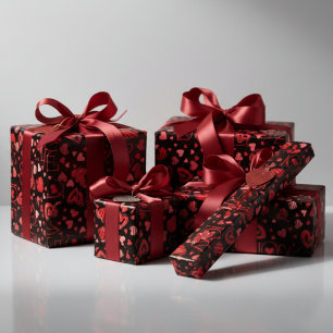 Red Hearts Valentijnsdag Love Cadeaupapier