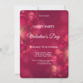 Red Hearts Valentijnsdag Night Party Kaart (Voorkant)