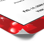 Red Hearts Valentijnsdag Party Poster (Hoek)