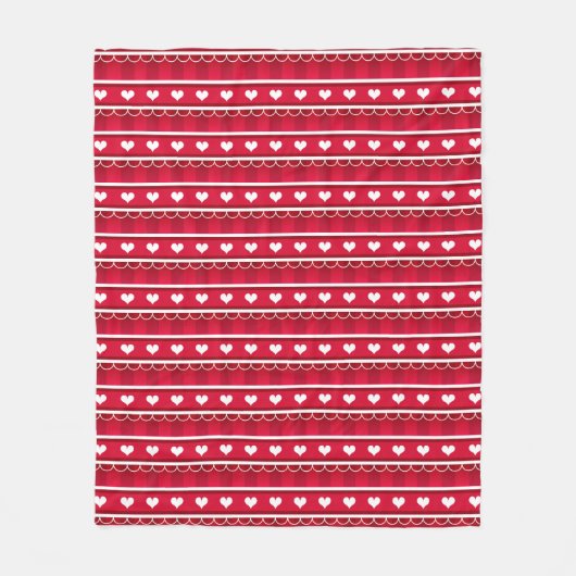 Red Hearts Valentijnsdag Pattern Fleece Deken (Voorkant)