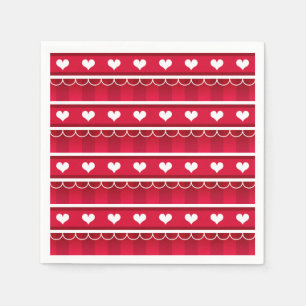 Red Hearts Valentijnsdag Pattern Servet