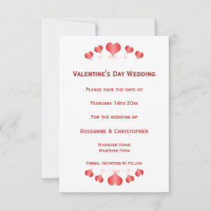Red Hearts Valentijnsdag Wedding Bewaar de datum Save The Date