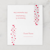 Red Hearts Valentijnsdag Wedding Place Card (Buitenkant ongevouwen)