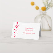 Red Hearts Valentijnsdag Wedding Place Card (Achterkant)