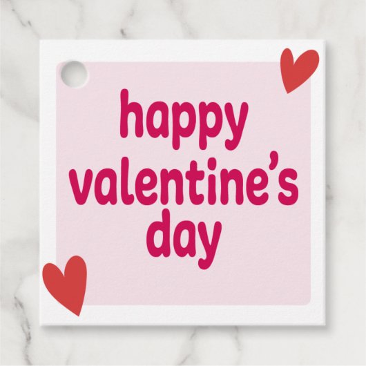 Red Hearts Valentine Day Favoriser les étiquettes (Devant)