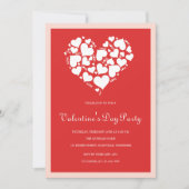Red Hearts Valentine's Day fêtes Invitations (Devant)