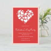 Red Hearts Valentine's Day fêtes Invitations (Debout devant)