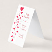 Red Hearts Valentines Day Mariage Numéro de table (Front)