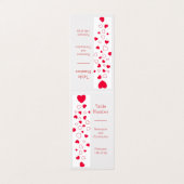 Red Hearts Valentines Day Mariage Numéro de table (Outside Unfolded)