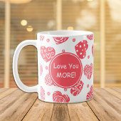 Red Hearts Vous Aime Plus Valentine Coffee Mug