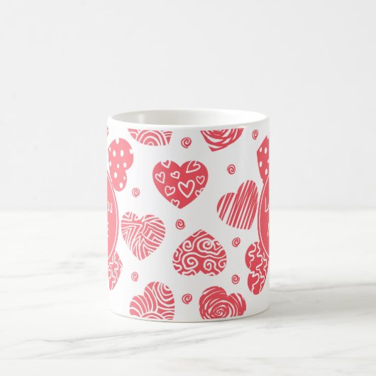 Red Hearts Vous Aime Plus Valentine Coffee Mug (Centre)