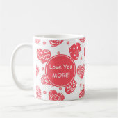 Red Hearts Vous Aime Plus Valentine Coffee Mug (Gauche)