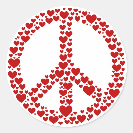 Red Hearts Vredesbord Sticker (Voorkant)
