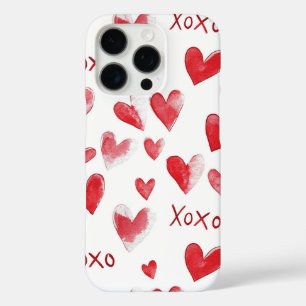 Red Hearts XOXO Love iPhone 16 Pro Hoesje