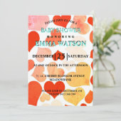 Red Hearty Valentine Baby shower Invitation (Debout devant)