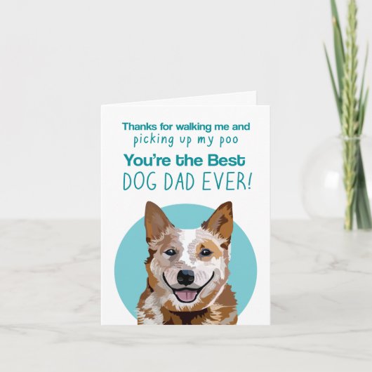 Red Heeler Dog Dad grappige Vaderdag Kaart (Voorkant)