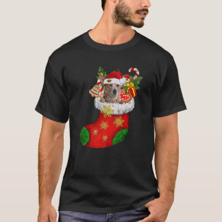 RED Heeler In Sock Kerstmis Kerstman Hoed Xmas Hon T-shirt