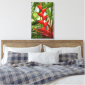 Red Heliconia Canvas Afdruk (Insitu (Slaapkamer))