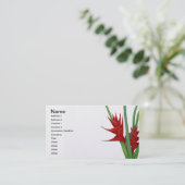 Red Heliconia Waterverf Visitekaartje (Staand voorkant)