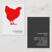 Red Hen Symbool 02 - wit Visitekaartje (Voorkant / Achterkant)