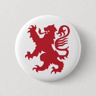 Red Heraldry Lion Ronde Button 5,7 Cm