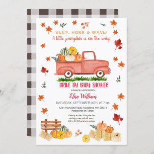 Red Herfst Truck Pumpkin Autumn drive by Baby show Kaart