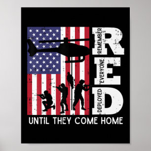 RED Herinner iedereen die de vlag Helikopter Mem v Poster