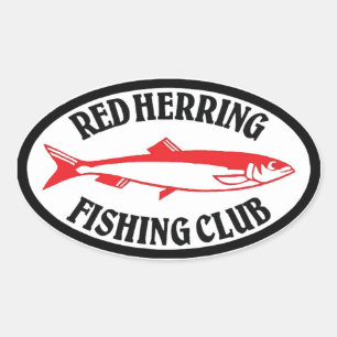 Red Herring Vissen Club Ovale Sticker
