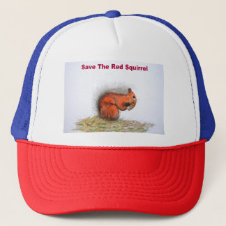 Red het behoud van de rode eekhoorn trucker pet
