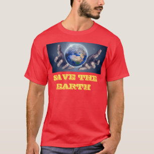 Red het T-shirt van de aarde