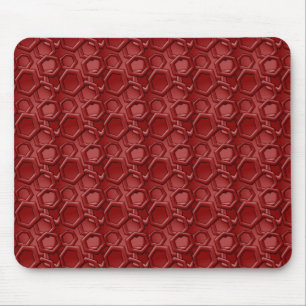Red Hexagons Muismat