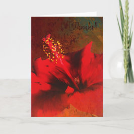red hibiscus18 watercolor1-15 greeting card bedankkaart