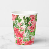 Red Hibiscus 80th Birthday Party Paper Cup Papieren Bekers (Rechts)