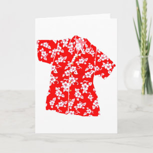 Red Hibiscus Aloha Shirt Kaart
