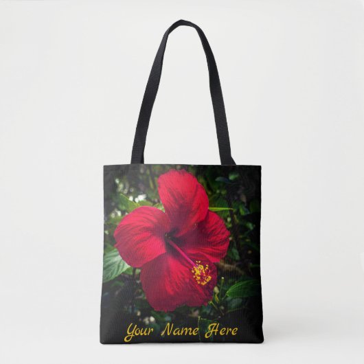 "Red Hibiscus" Canvas tas (Voorkant)