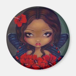 "Red Hibiscus Fairy" Magnet Magneet