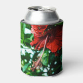 Red Hibiscus Flower Blikjeskoeler (Blikje Voorkant)