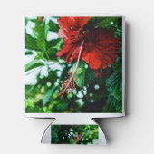 Red Hibiscus Flower Blikjeskoeler (Achterkant)