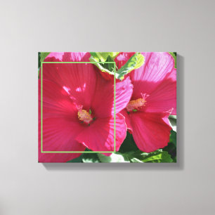 Red Hibiscus Flower Creëer Uw eigen foto Canvas Afdruk
