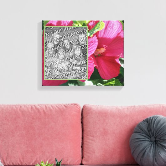 Red Hibiscus Flower Creëer Uw eigen foto Canvas Afdruk (Insitu (Woonkamer))